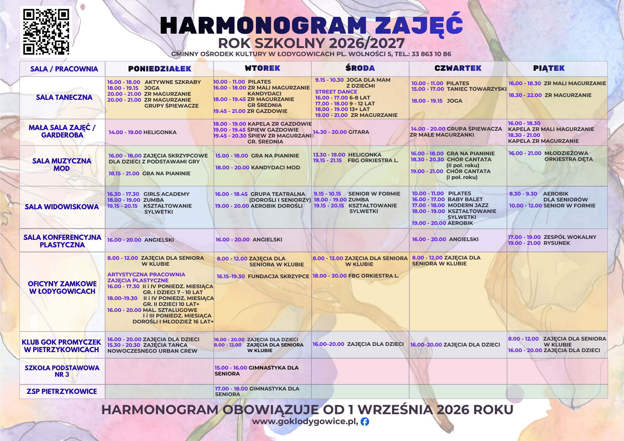 Harmonogram 2026 NA 2027 !