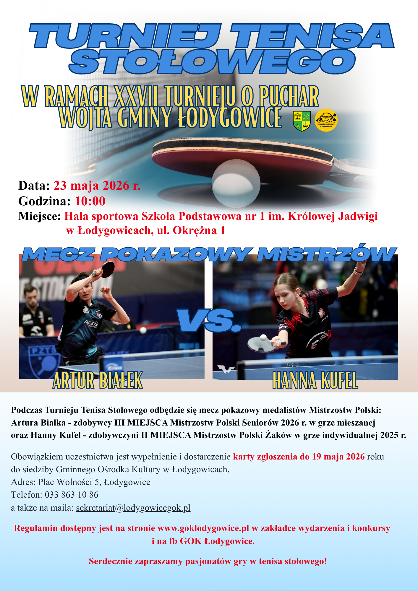 Plakat -  tenis stołowy do druku (1)