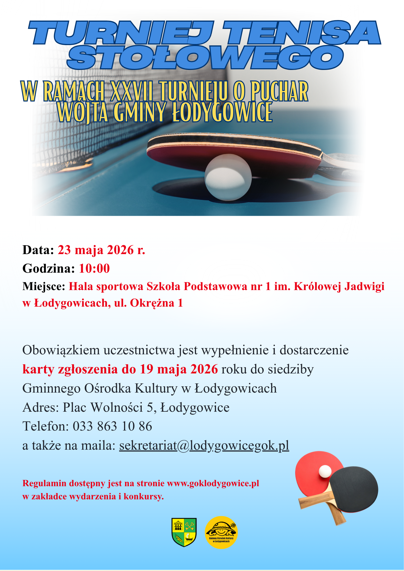 Plakat -  tenis stołowy