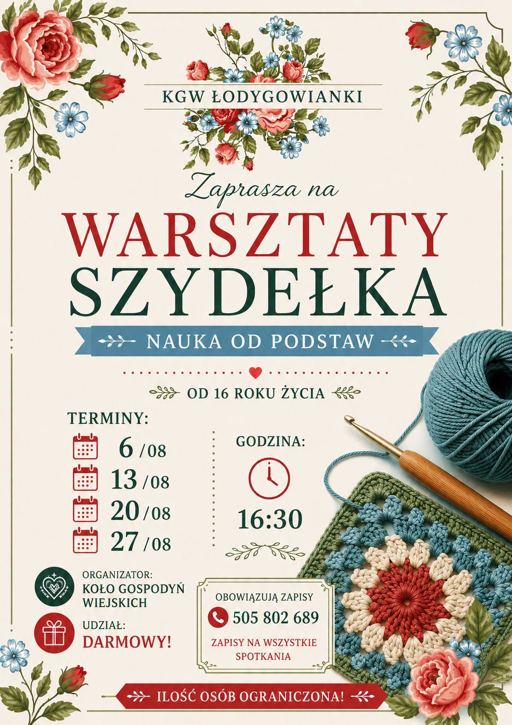 szydełko KGW Łodygowianki