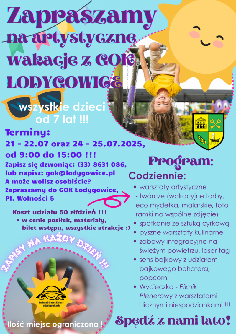 AKTYWNE - ARTYSTYCZNE WAKACJE Z GOKIEM ŁODYGOWICE EDYCJA LIPIEC 2025