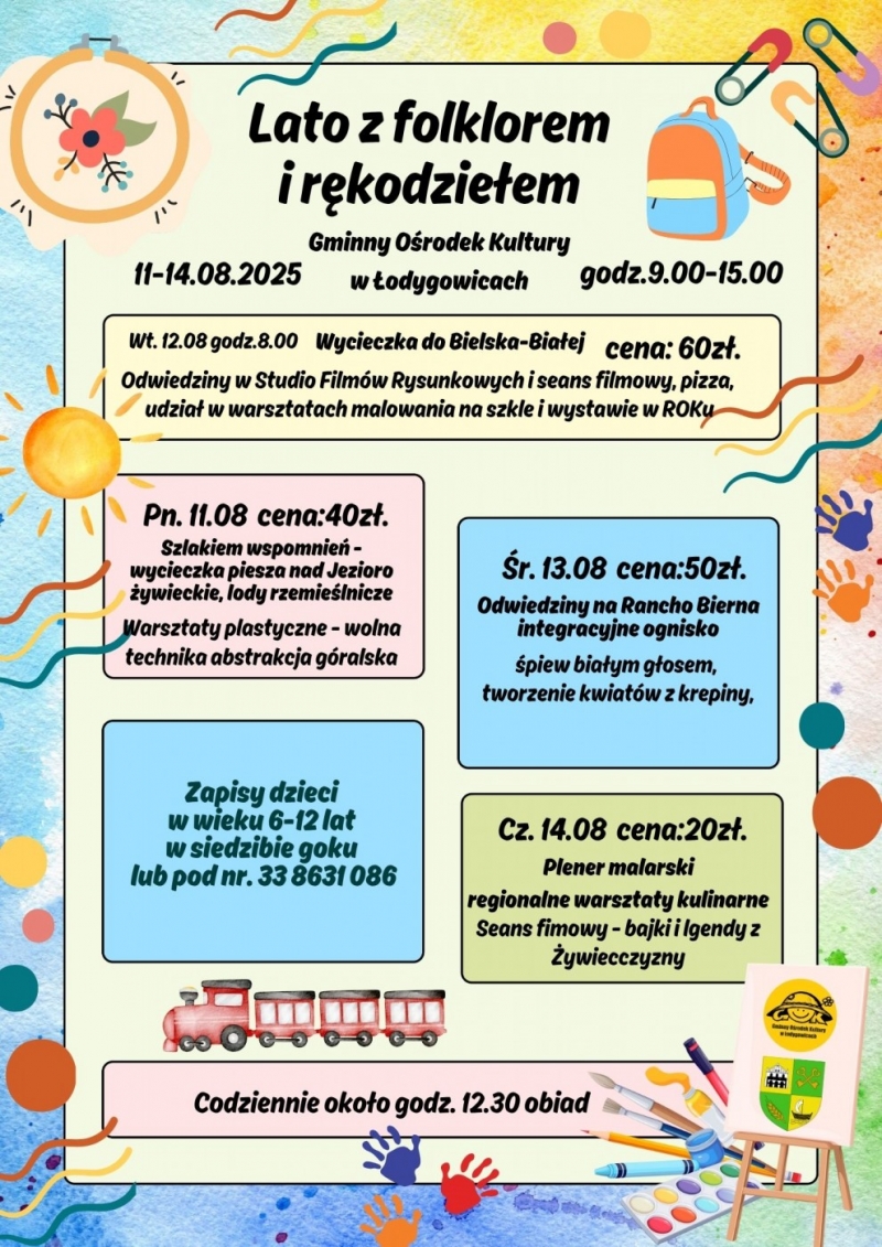 Sierpień - Lato z folklorem i rękodziełem, zapraszamy dzieci do udziału !!!