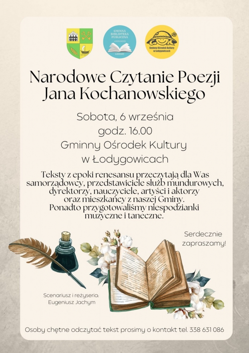 NARODOWE CZYTANIE Z GOKI-EM JUŻ 6 WRZEŚNIA SERDECZNIE ZAPRASZAMY!!!