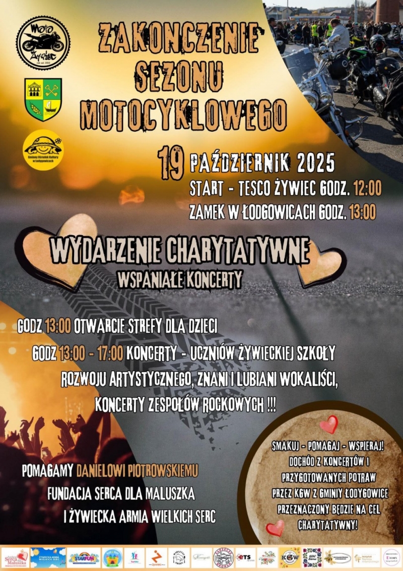 KONCERTY CHARYTATYWNE NA RZECZ DANIELA PIOTROWSKIEGO I MOTO ZLOT KONIEC SEZONY - SERDECZNIE ZAPRASZAMY