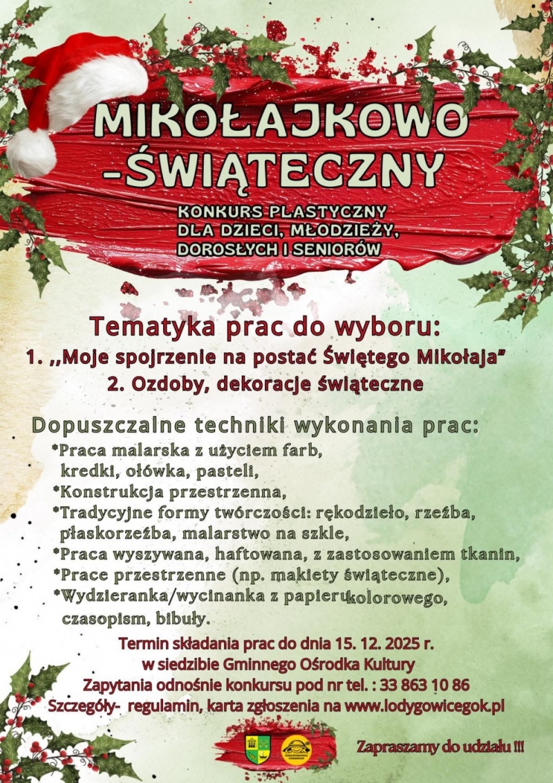 KONKURS MIKOŁAJKOWO - ŚWIATECZNY ZAPRASZAMY DO UDZIAŁU !!!