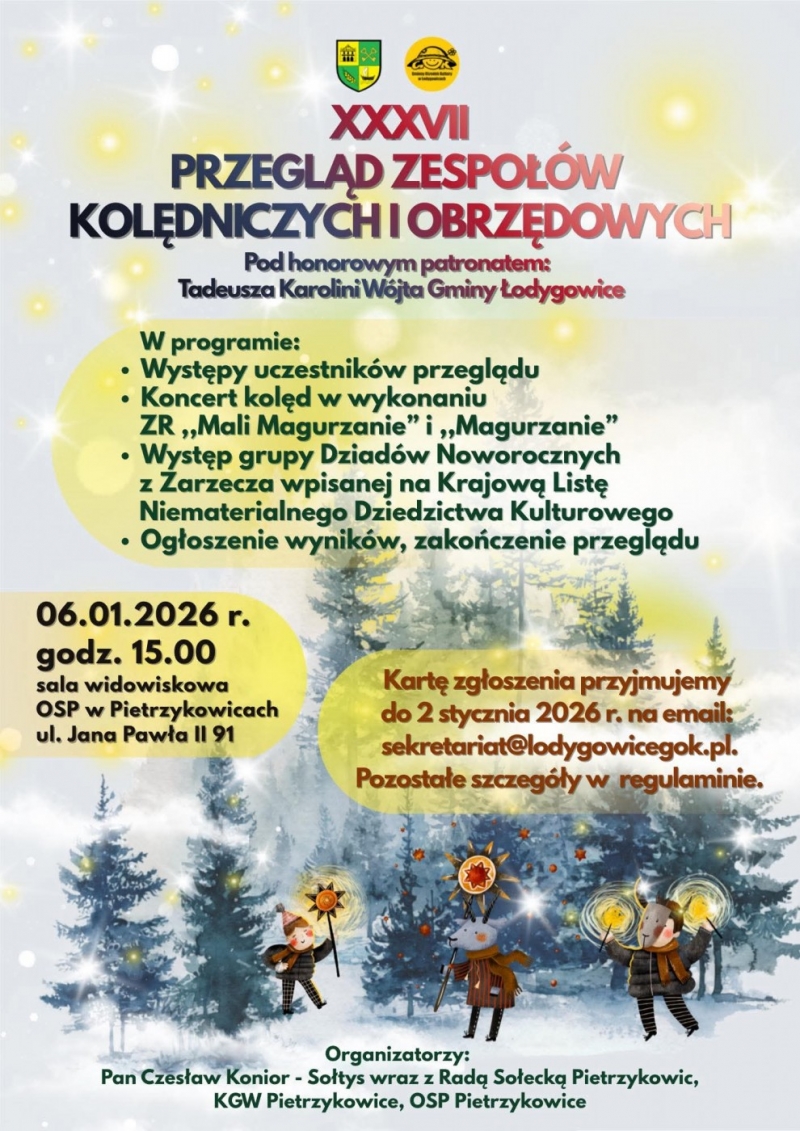 XXXVII PRZEGLĄD ZESPOŁÓW KOLĘDNICZYCH I OBRZĘDOWYCH 2026 W PIETRZYKOWICACH