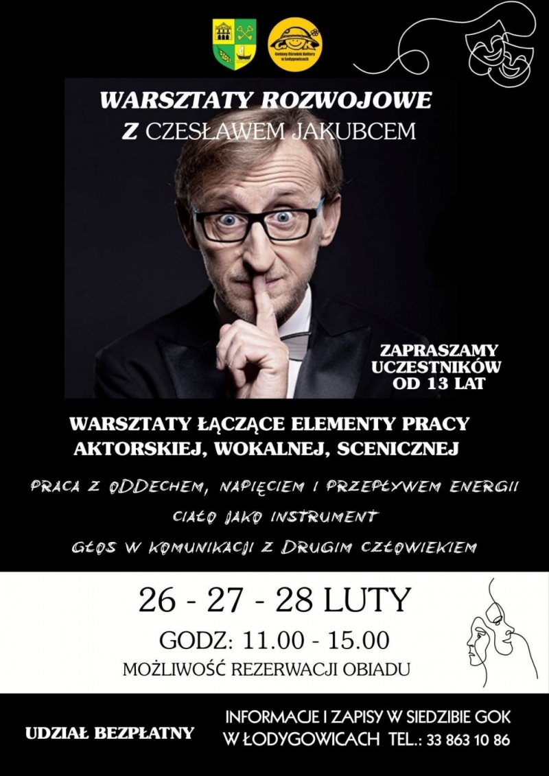 WARSZTAY NA FERIE DOSKONALĄCE KUNSZT AKTORSKI - ZAPRASZA PROWADZĄCY CZESŁAW JAKUBIEC