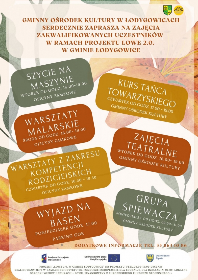 ZAJĘCIA I WARSZTATY REALIZOWANE W RAMACH PROJEKTU LOWE 2.0. W GMINIE ŁODYGOWICE PRZY GOK ŁODYGOWICE