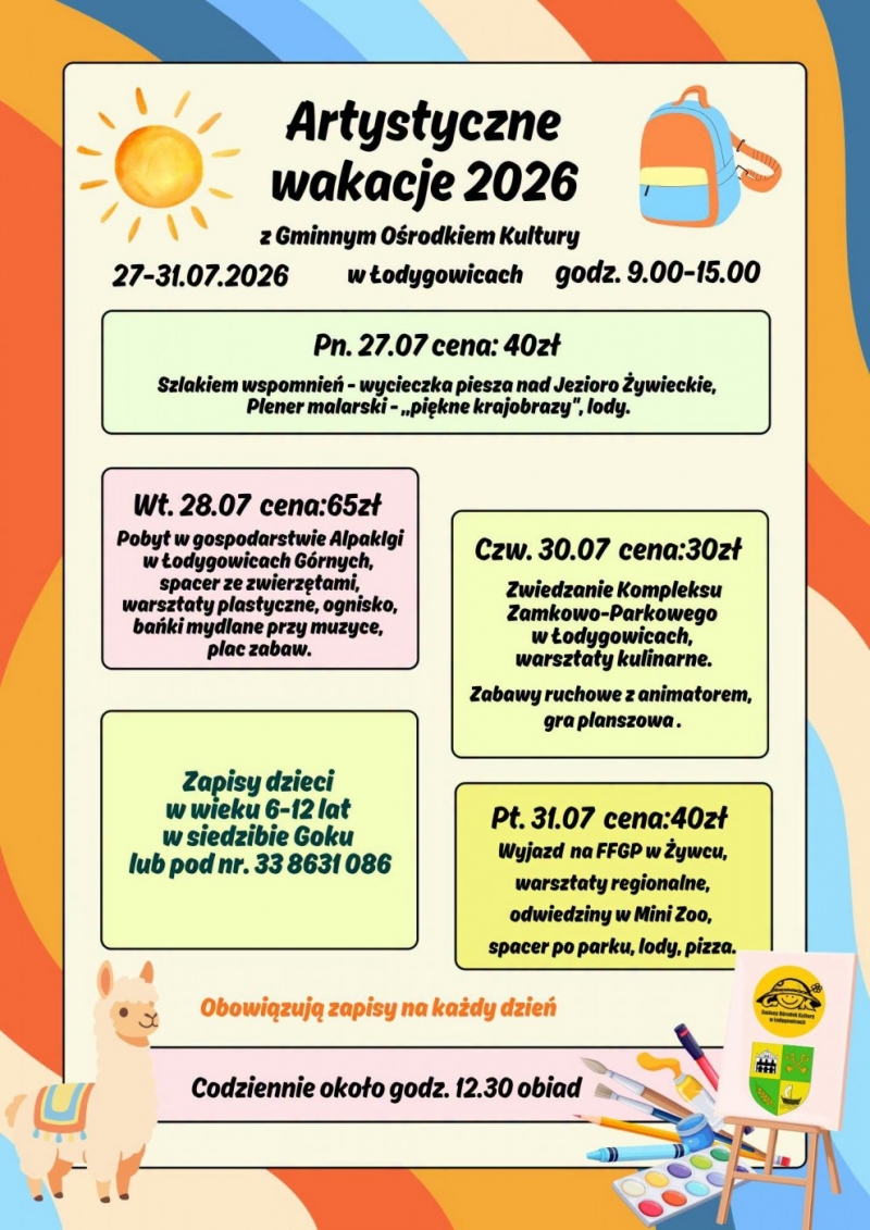 Artystyczne wakacje z GOK - iem 2026!