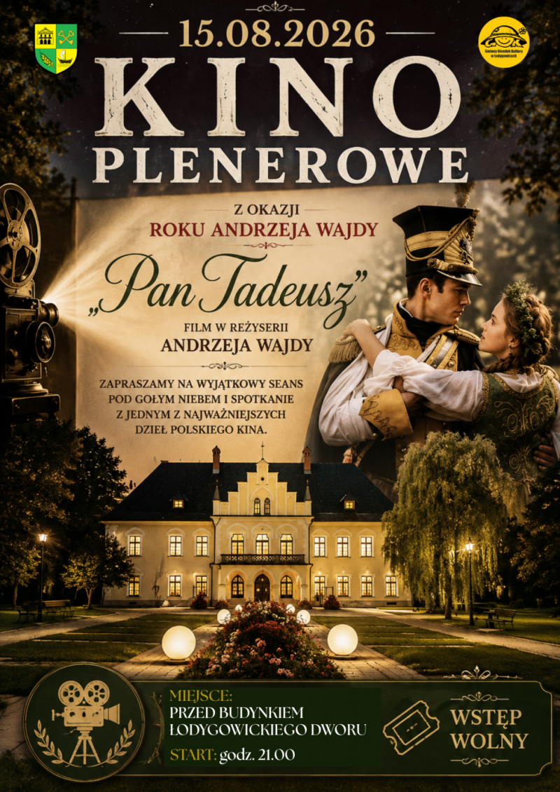 Z okazji Roku Andrzeja Wajdy zapraszamy na Kino Plenerowe. Pokaz filmu „Pana Tadeusza” w reżyserii Andrzeja Wajdy.
