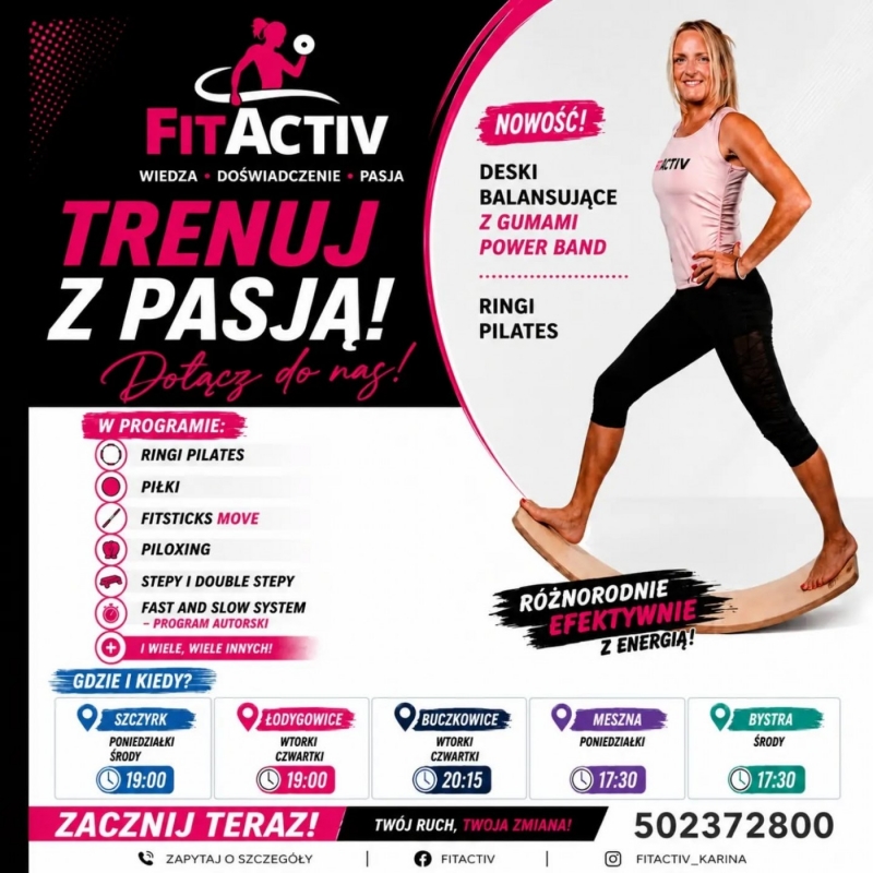FitActiv- Trenuj z pasją! W programie różnorodne treningi!