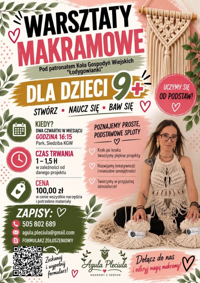Zapraszamy serdecznie za Warsztaty Makramowe z Agula Pleciula!