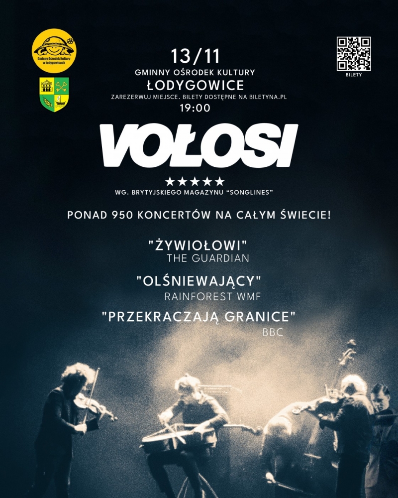 VOŁOSI w Gminnym Ośrodku Kultury w Łodygowicach - zapraszamy na koncert!