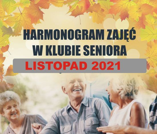 Harmonogram zajęć w Klubie Seniora
