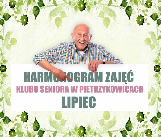 Plan zajęć Klubu Seniora w Pietrzykowicach