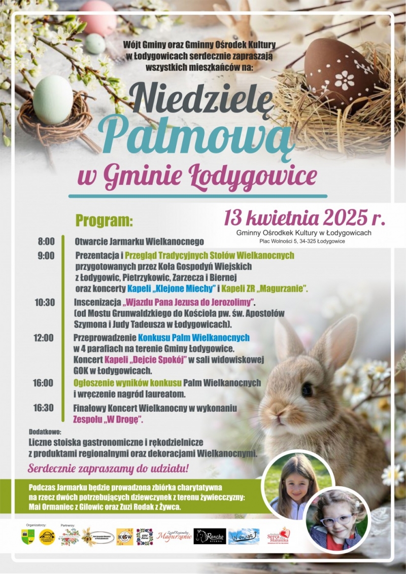 NIEDZIELA PALMOWA W GMINIE ŁODYGOWICE - ŚWIĄTECZNY JARMARK WIELKANOCNY, DEGUSTACJA TRADYCYJNYCH POTRAW, KONKURS PALM