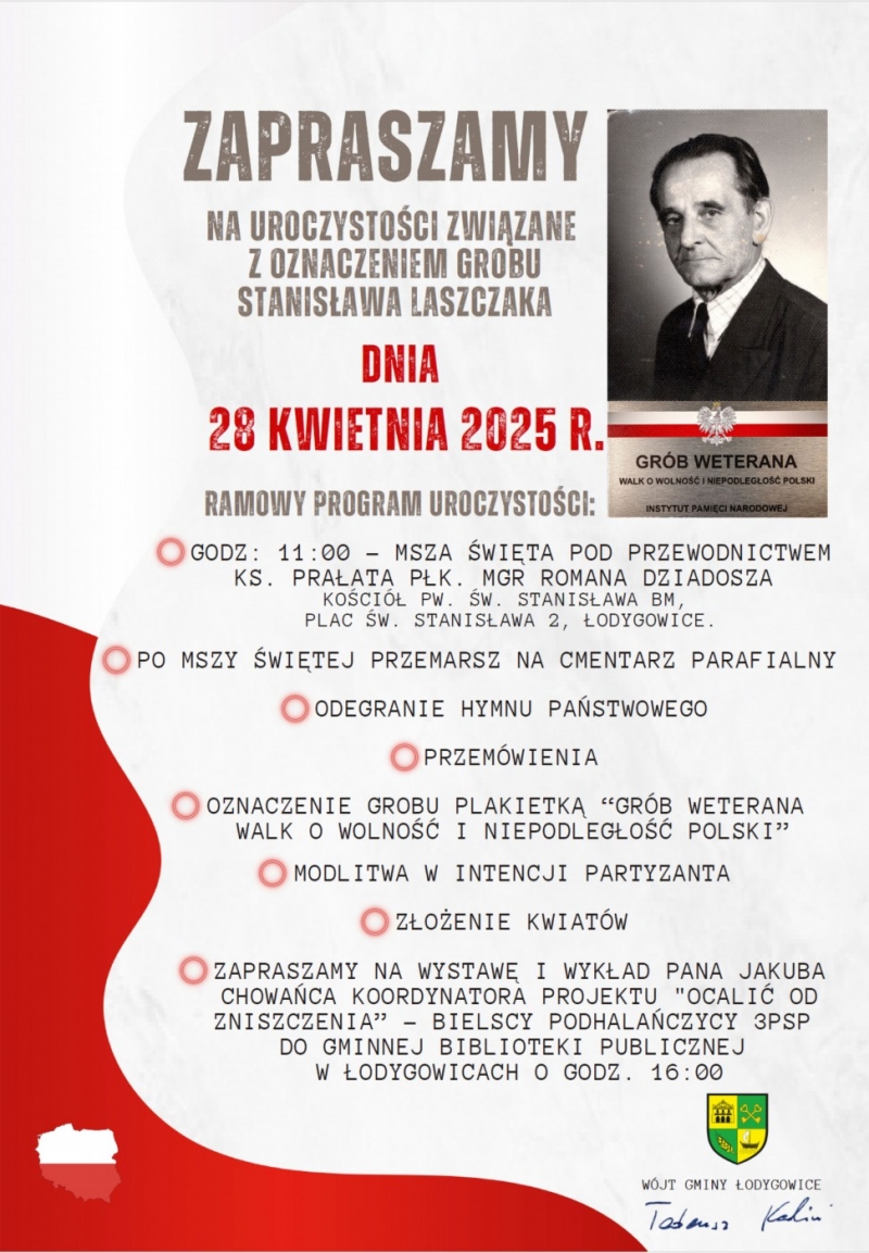 UROCZYSTOŚCI ZWIĄZANE Z OZNACZENIEM GROBU STANISŁAWA LASZCZAKA