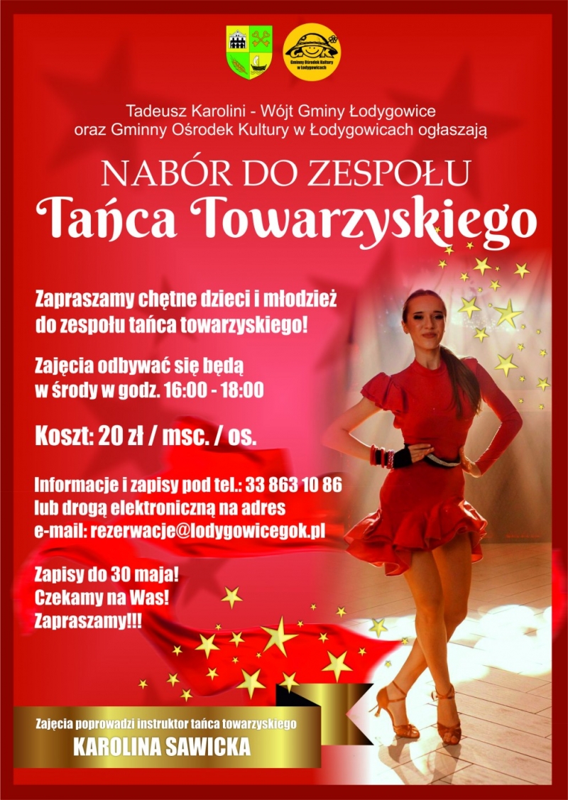 NABÓR DO ZESPOŁU TAŃCA TOWARZYSKIEGO DLA DZIECI I MŁODZIEŻY! CZEKAMY NA ZGŁOSZENIA